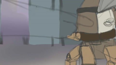 Ruins with scattered robot structures — Stillmotion