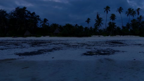 Cloudy coastal waters with anchored boats — Stillmotion