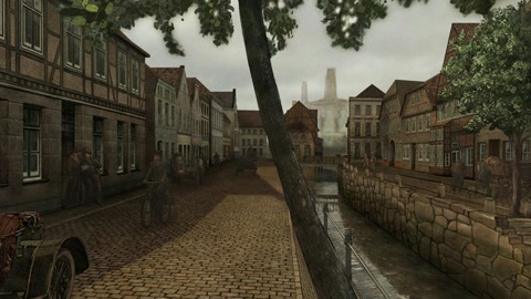 Historic city street with canals — Stillmotion
