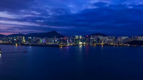City harbor at dusk — Stillmotion