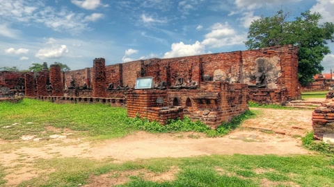 Ancient brick ruins under cloudy sky — Stillmotion