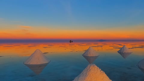 Salt mounds at sunset — Stillmotion