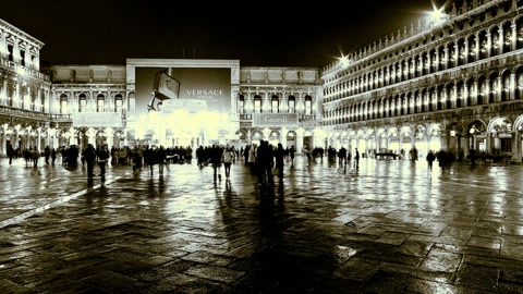Rainy plaza at night — Stillmotion