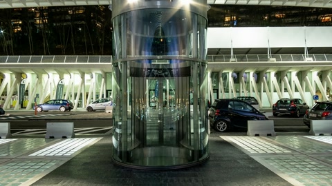 Night airport terminal exterior — Stillmotion