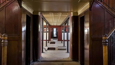 Abandoned interior with staircase and railing — Stillmotion