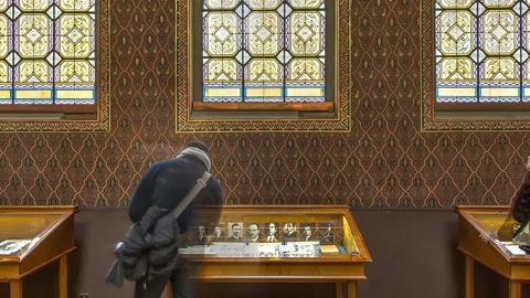 Ornate indoor library hall — Stillmotion