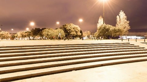 Night amphitheater steps and walkway — Stillmotion