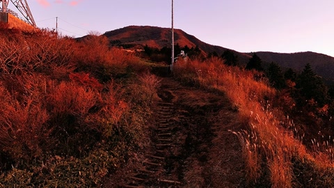 Sunlit mountain landscape at sunset — Stillmotion