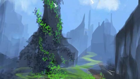 Rocky valley with dark spires — Stillmotion