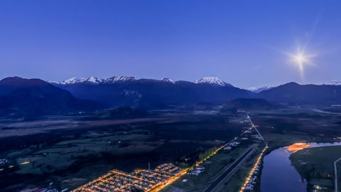 Night highway through mountain valley — Stillmotion