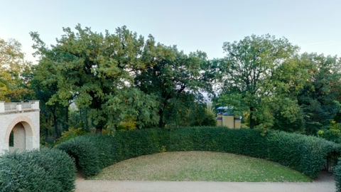 Topiary garden with horse sculptures — Stillmotion