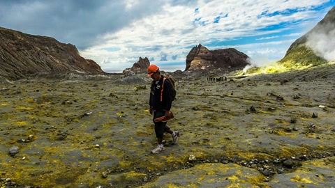 Volcanic crater with steaming fumaroles — Stillmotion