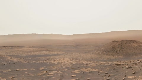 Rocky desert with rover equipment — Stillmotion