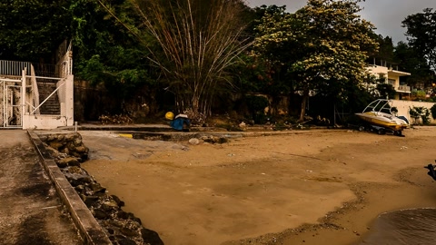 Coastal bay with bridge and boats — Stillmotion