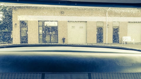 Classic car interior with blue upholstery — Stillmotion