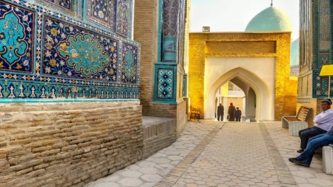 Tile-covered alley in historic medina — Stillmotion