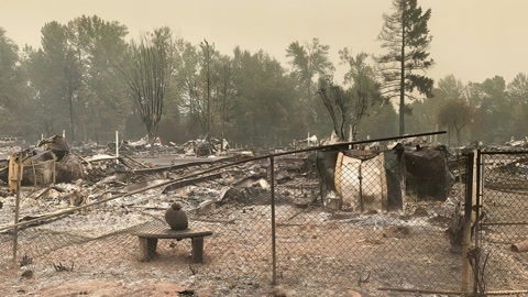 Burned excavation site in haze — Stillmotion
