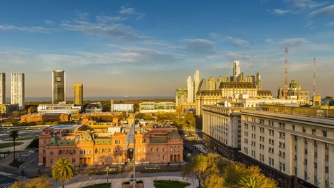 City skyline with historic architecture — Stillmotion
