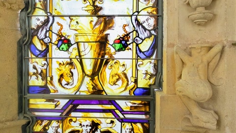 Ornate church interior with stained glass — Stillmotion