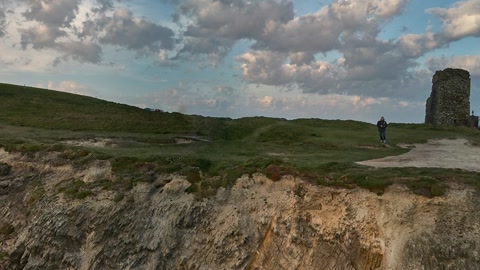 Cliffs above the sea at sunset — Stillmotion