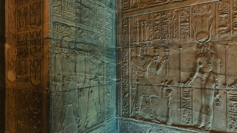 Ancient carved burial chamber interior — Stillmotion