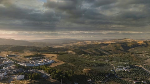 Aerial view of Olvera, Cádiz, Spain. — Stillmotion