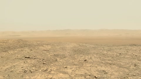 Martian rover on rocky desert plain — Stillmotion