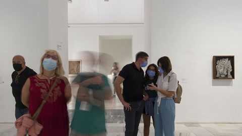 Art gallery with large monochrome murals — Stillmotion