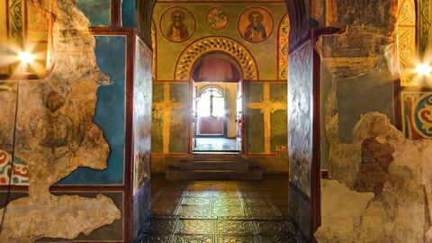 Ornate painted chapel interior — Stillmotion