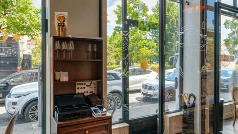 Upscale restaurant interior with bar seating — Stillmotion