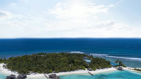 Tropical lagoon with overwater villas — Stillmotion
