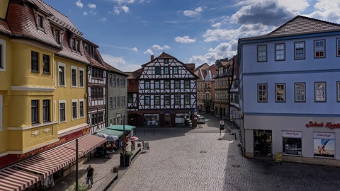 Historic timber-framed town square — Stillmotion