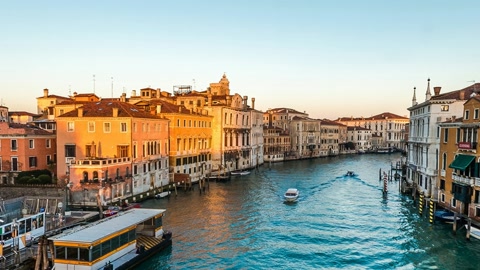 Urban canal beside bridge walkway — Stillmotion