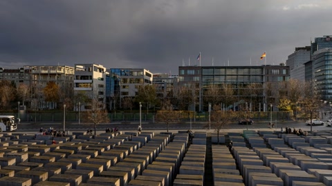 Urban plaza with concrete blocks — Stillmotion