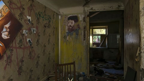 Abandoned interior with peeling wallpaper — Stillmotion
