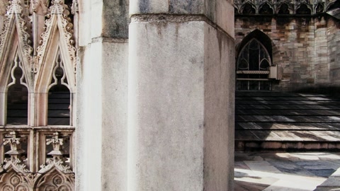 Gothic cathedral rooftop city view — Stillmotion