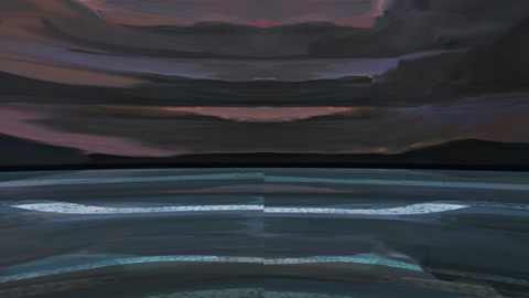 Cloudy sunset over calm water — Stillmotion