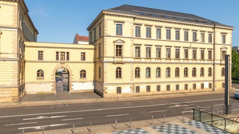 Historic stone government buildings and plaza — Stillmotion