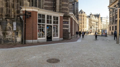 Historic city square with tram tracks — Stillmotion