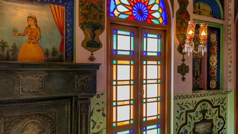 Ornate throne room with stained glass windows — Stillmotion