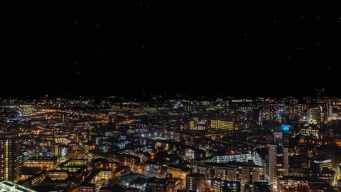 Night city skyline over downtown — Stillmotion