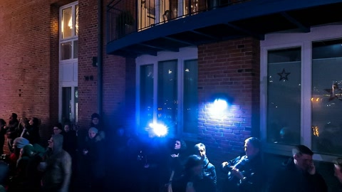Night canal city fireworks — Stillmotion