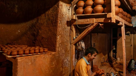 Underground clay workshop interior — Stillmotion