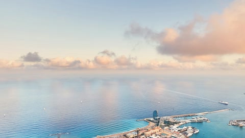 Coastal city at sunset — Stillmotion