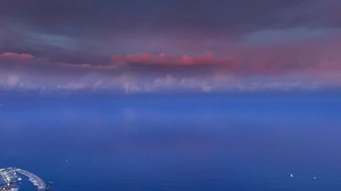 City harbor at sunset sky — Stillmotion