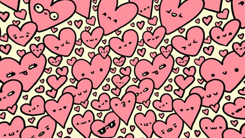 Patterned pink hearts repeating — Stillmotion