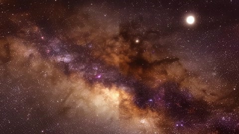 Starry sky with orange planet — Stillmotion