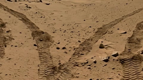 Mars rover tracks in desert terrain — Stillmotion