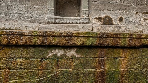 Mossy stone temple ruins with stairs — Stillmotion
