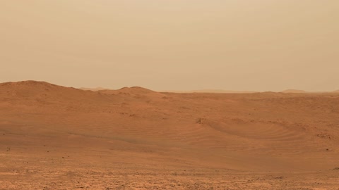 Martian desert terrain with rover instruments — Stillmotion